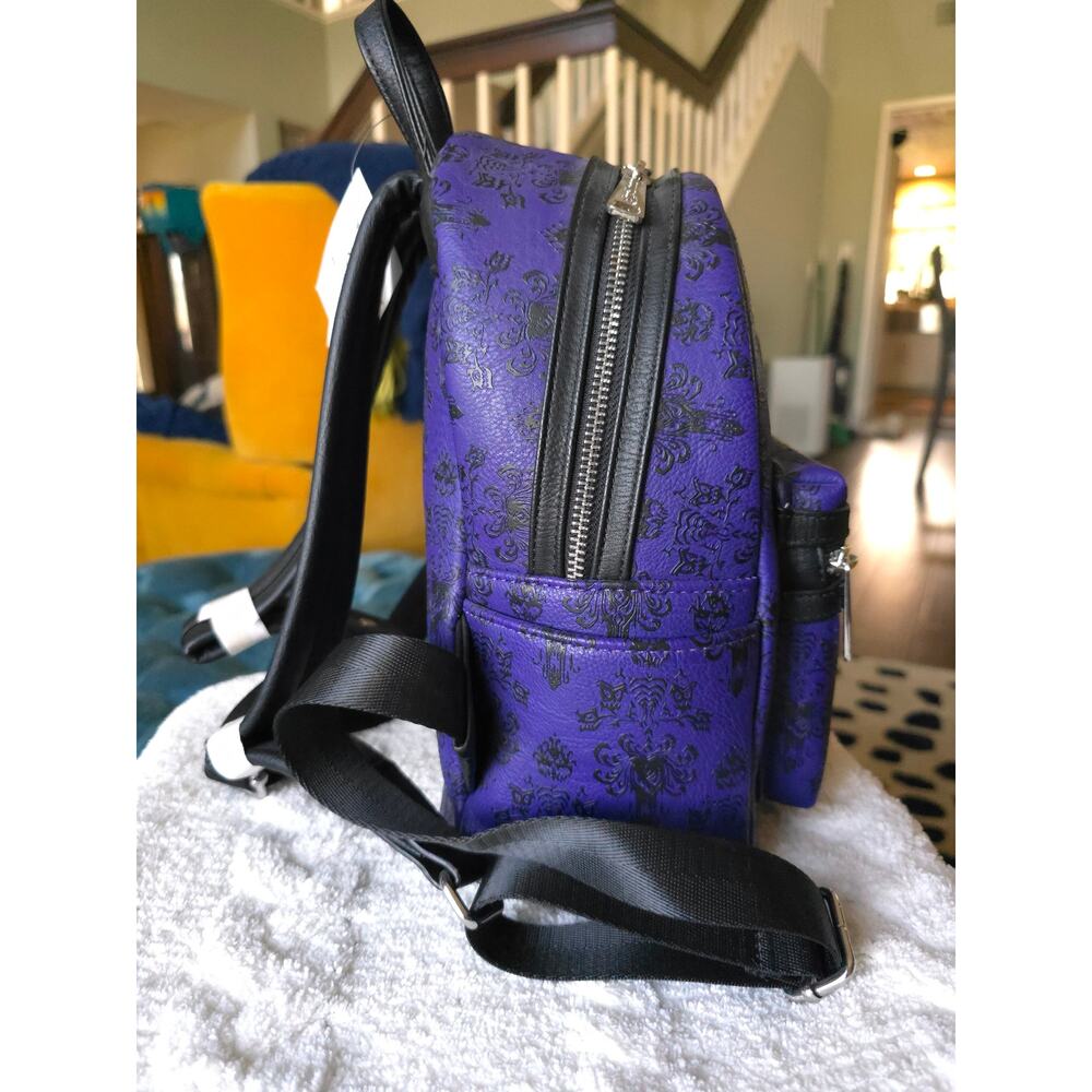 NWT Loungefly Disney Haunted Mansion Purple Wallpaper Backpack - Picture 6 of 6